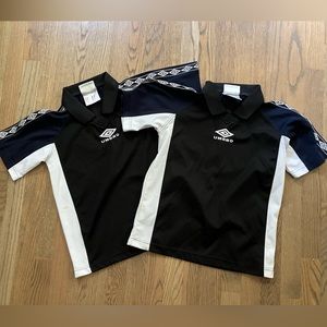 2 Umbro Polo Sports Shirts Navy/Black M